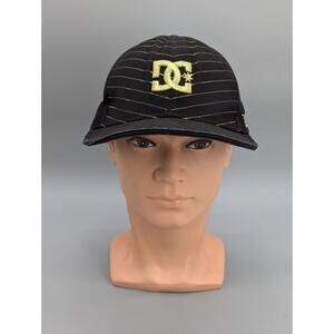 New Era 59Fifty DC Shoes Black Gold Fitted Hat Cap Flat Bill Size 7 3/8